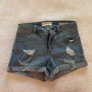PACSUN Super Stretch Shortie Shorts in Size 26 (Blue)